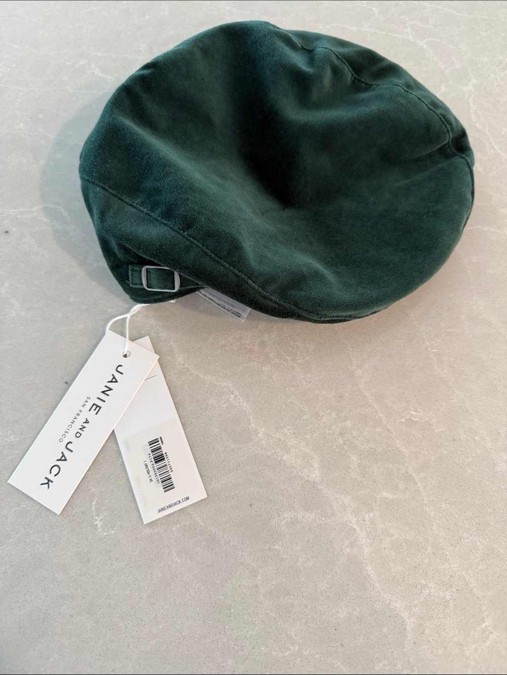 Janie and Jack Dark Green Boys Beret with Side Buckle
